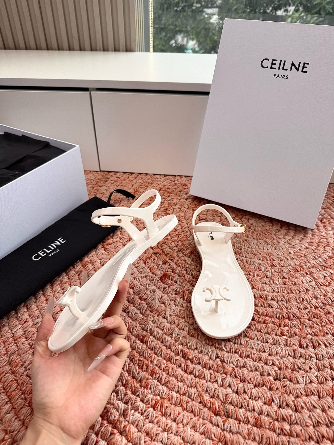 🌾G059所见即所得代购级别CELINE思琳赛琳一字带拖鞋凉鞋CELINE RUNNER 有CELINE