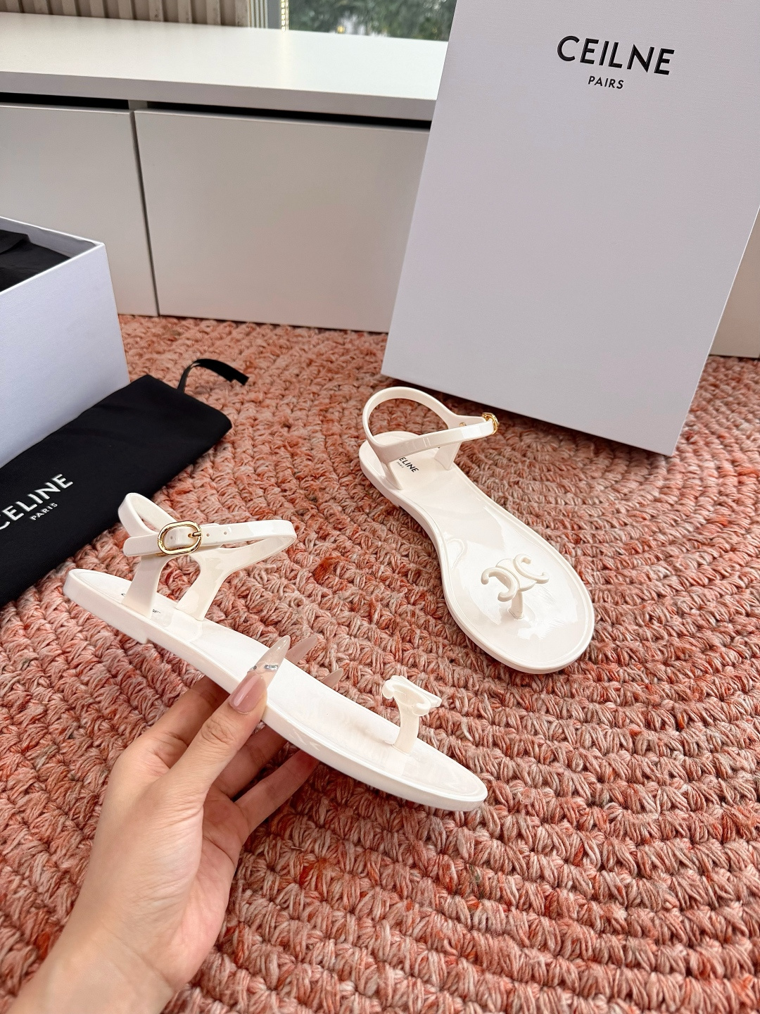 🌾G059所见即所得代购级别CELINE思琳赛琳一字带拖鞋凉鞋CELINE RUNNER 有CELINE