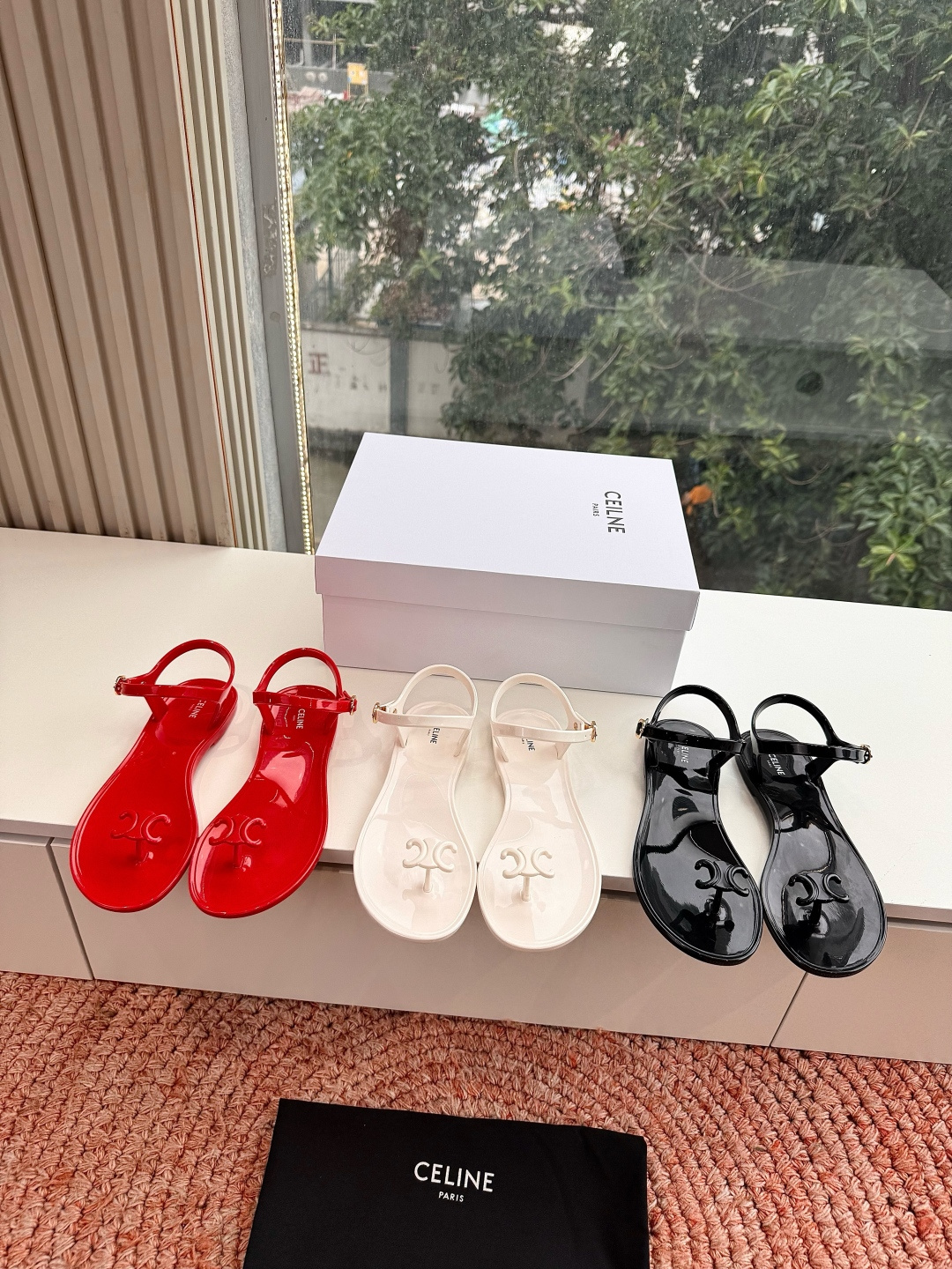 🌾G059所见即所得代购级别CELINE思琳赛琳一字带拖鞋凉鞋CELINE RUNNER 有CELINE