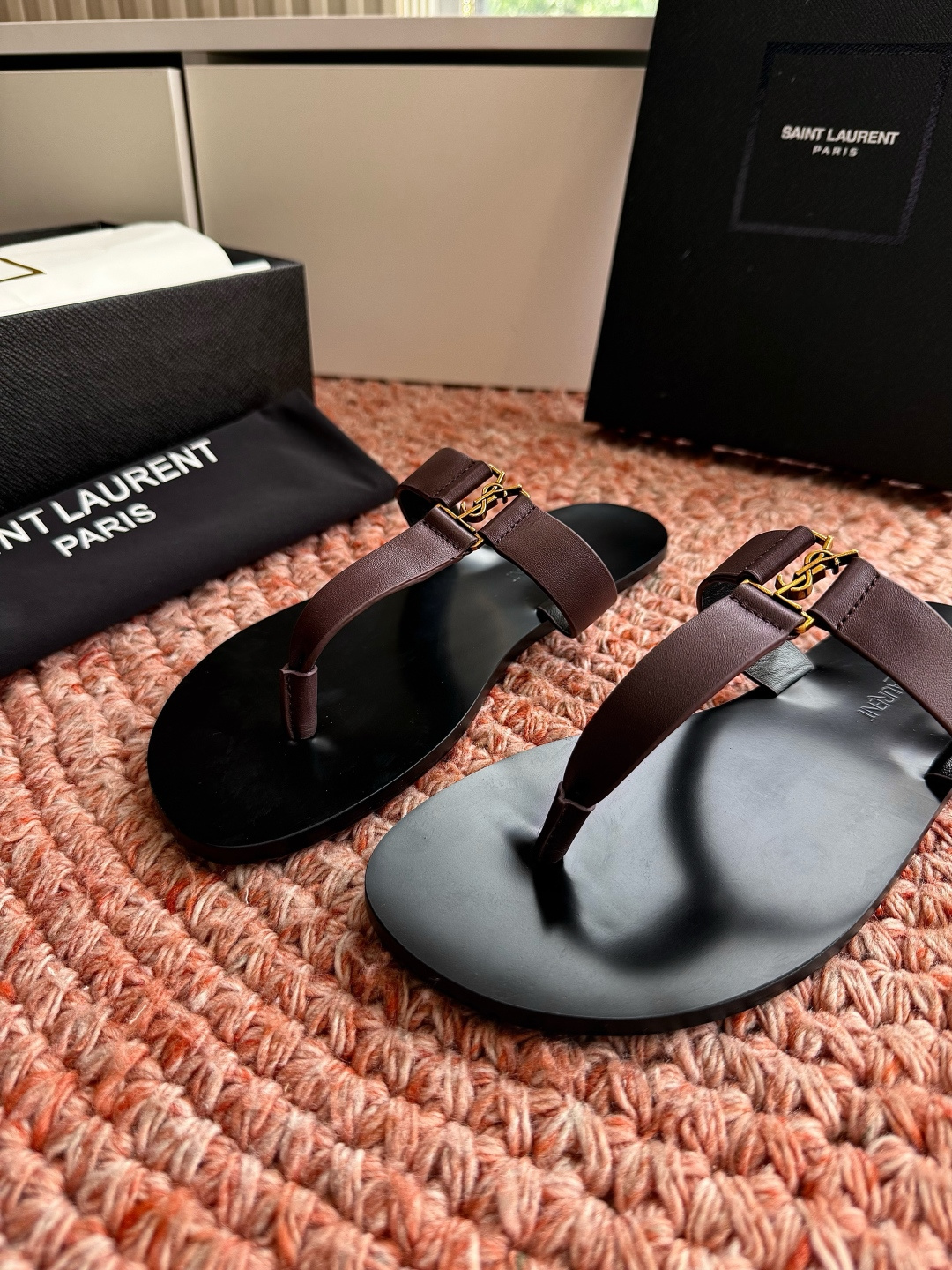 🌾G588顶级品质Saint Laurent / 圣罗兰夹脚拖凉鞋Lee金属钻链条尤物高跟鞋 又是人间圣