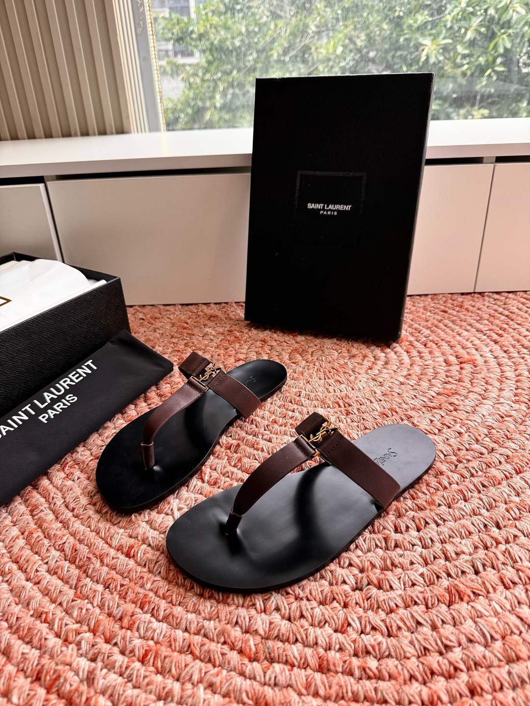 🌾G588顶级品质Saint Laurent / 圣罗兰夹脚拖凉鞋Lee金属钻链条尤物高跟鞋 又是人间圣