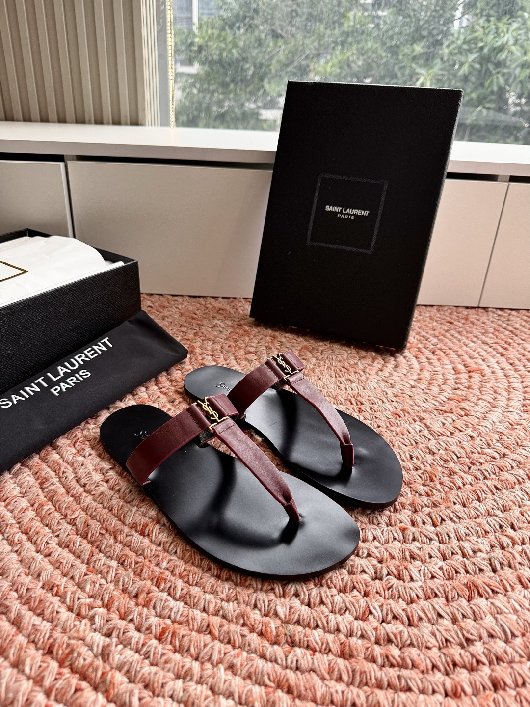 🌾G588顶级品质Saint Laurent / 圣罗兰夹脚拖凉鞋Lee金属钻链条尤物高跟鞋 又是人间圣