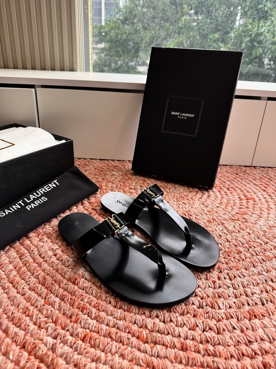 🌾G588顶级品质Saint Laurent / 圣罗兰夹脚拖凉鞋Lee金属钻链条尤物高跟鞋 又是人间圣