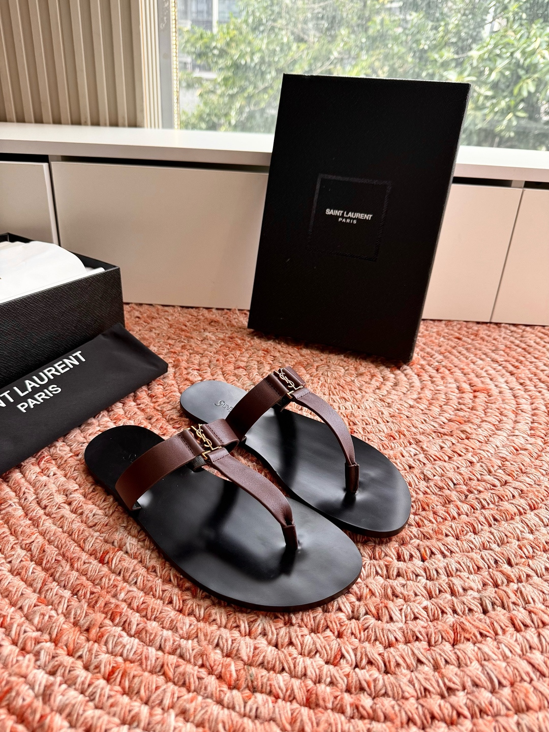 🌾G588顶级品质Saint Laurent / 圣罗兰夹脚拖凉鞋Lee金属钻链条尤物高跟鞋 又是人间圣