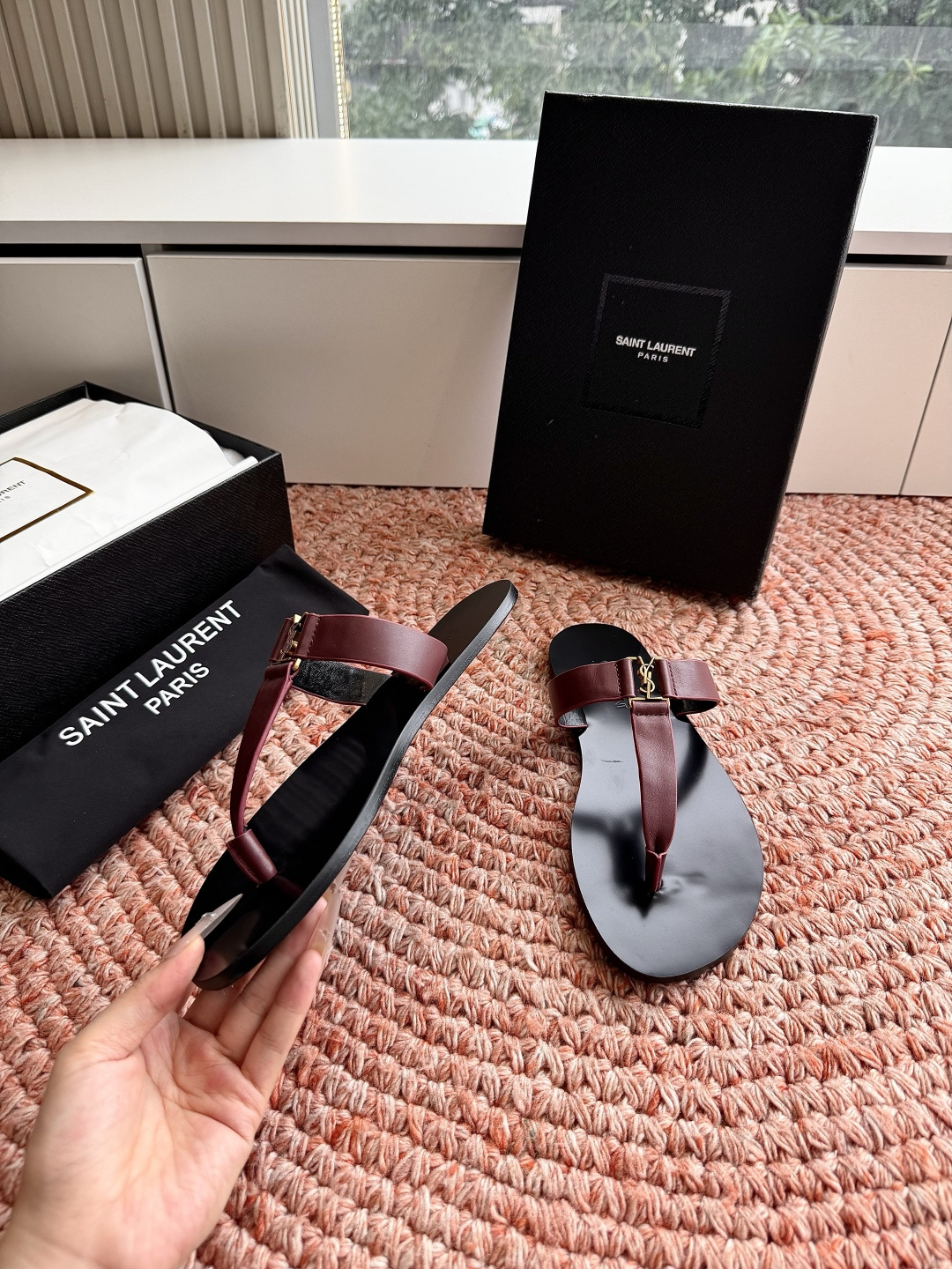 🌾G588顶级品质Saint Laurent / 圣罗兰夹脚拖凉鞋Lee金属钻链条尤物高跟鞋 又是人间圣