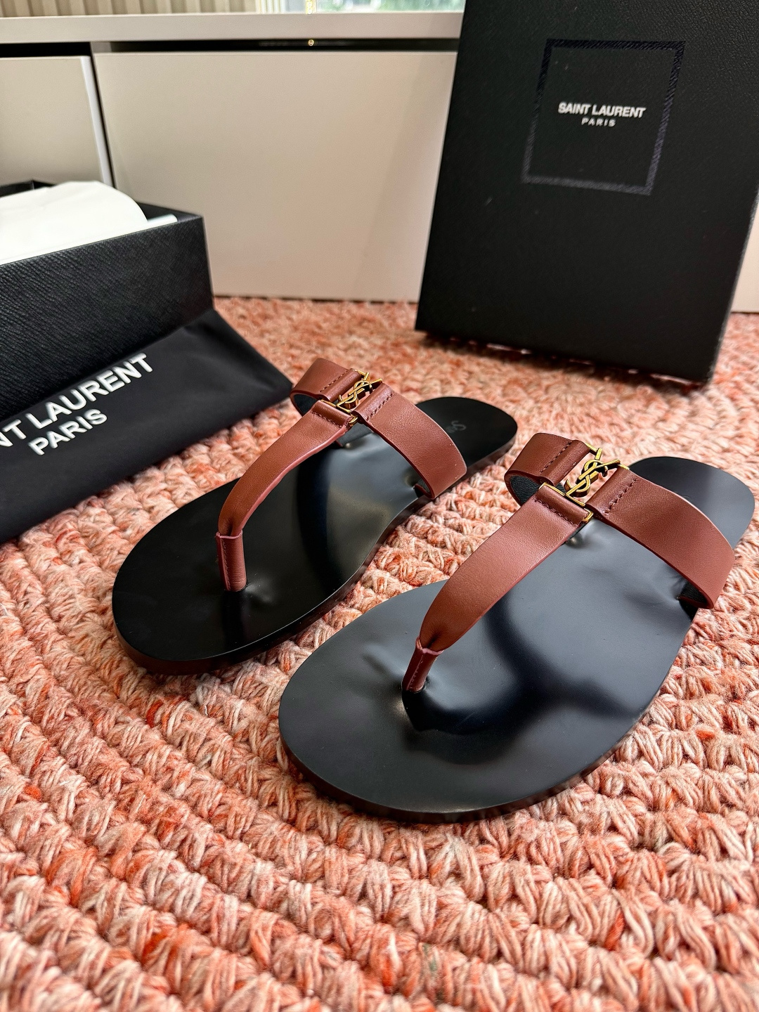 🌾G588顶级品质Saint Laurent / 圣罗兰夹脚拖凉鞋Lee金属钻链条尤物高跟鞋 又是人间圣