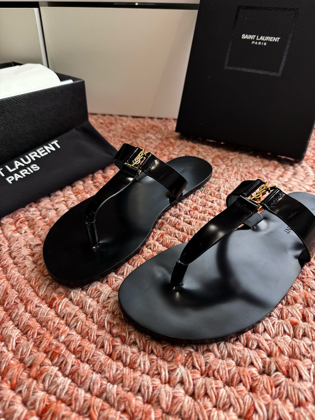 🌾G588顶级品质Saint Laurent / 圣罗兰夹脚拖凉鞋Lee金属钻链条尤物高跟鞋 又是人间圣