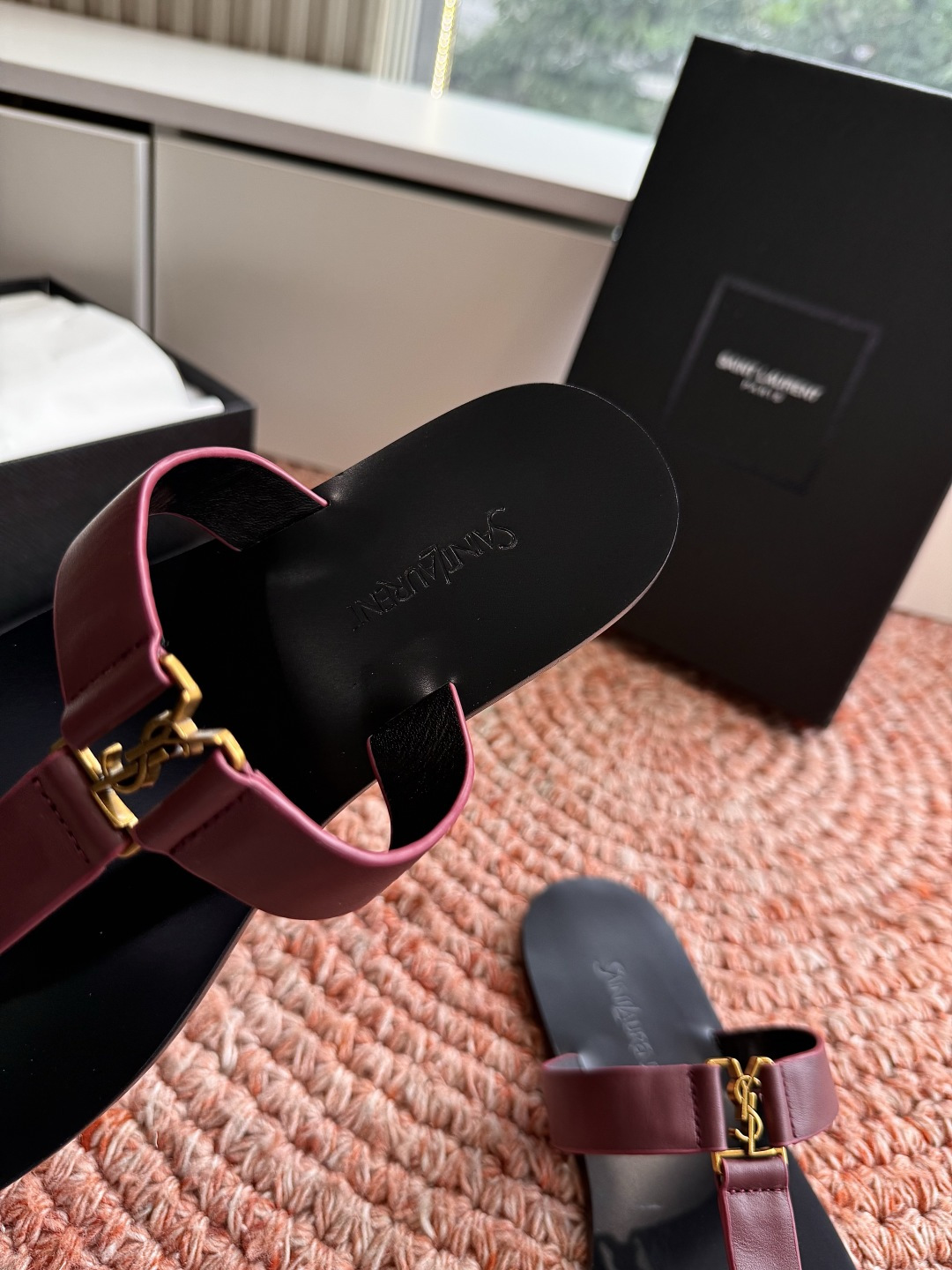🌾G588顶级品质Saint Laurent / 圣罗兰夹脚拖凉鞋Lee金属钻链条尤物高跟鞋 又是人间圣