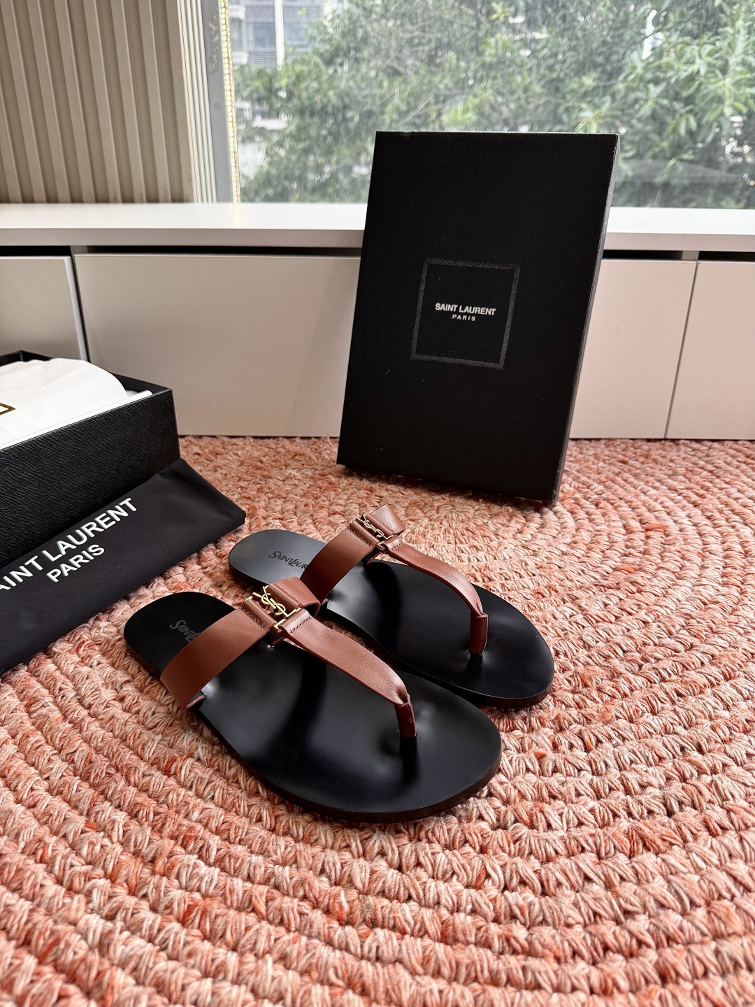 🌾G588顶级品质Saint Laurent / 圣罗兰夹脚拖凉鞋Lee金属钻链条尤物高跟鞋 又是人间圣