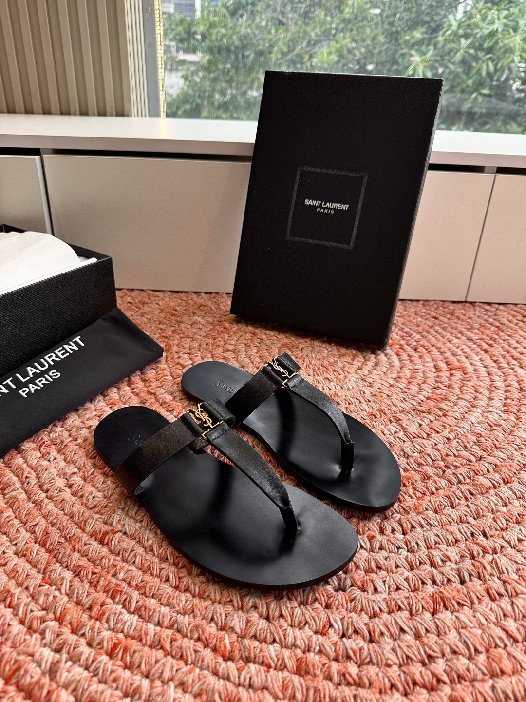 🌾G588顶级品质Saint Laurent / 圣罗兰夹脚拖凉鞋Lee金属钻链条尤物高跟鞋 又是人间圣