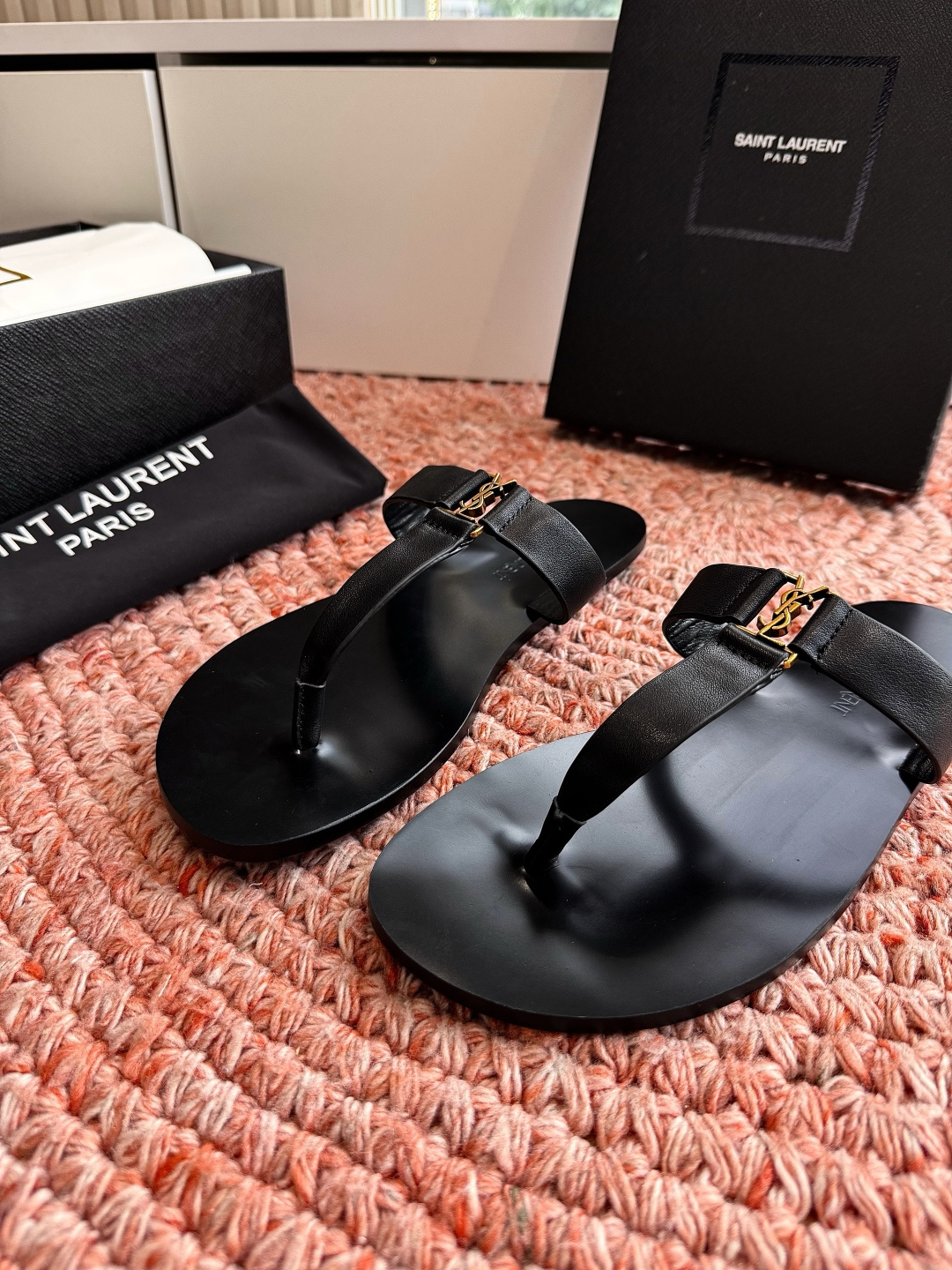 🌾G588顶级品质Saint Laurent / 圣罗兰夹脚拖凉鞋Lee金属钻链条尤物高跟鞋 又是人间圣