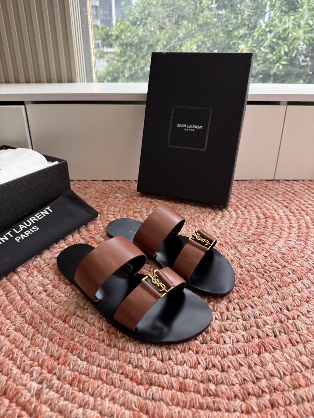 🌾G588顶级品质Saint Laurent / 圣罗兰夹脚拖凉鞋Lee金属钻链条尤物高跟鞋 又是人间圣