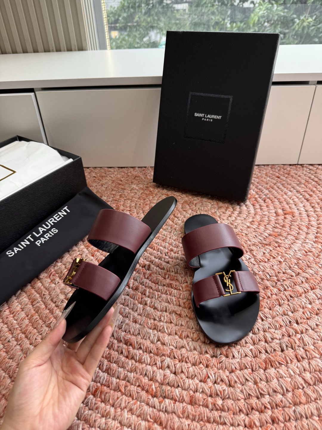 🌾G588顶级品质Saint Laurent / 圣罗兰夹脚拖凉鞋Lee金属钻链条尤物高跟鞋 又是人间圣