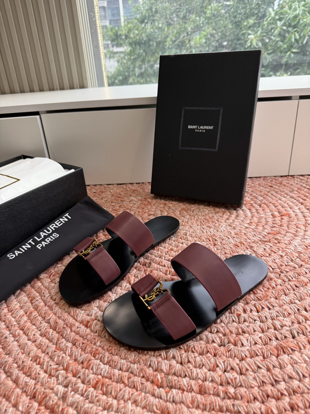 🌾G588顶级品质Saint Laurent / 圣罗兰夹脚拖凉鞋Lee金属钻链条尤物高跟鞋 又是人间圣