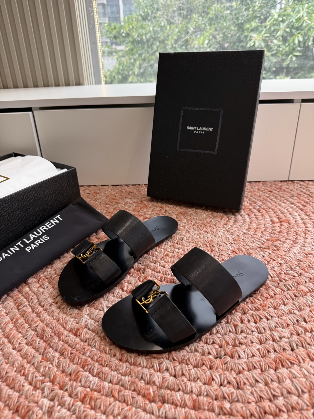 🌾G588顶级品质Saint Laurent / 圣罗兰夹脚拖凉鞋Lee金属钻链条尤物高跟鞋 又是人间圣