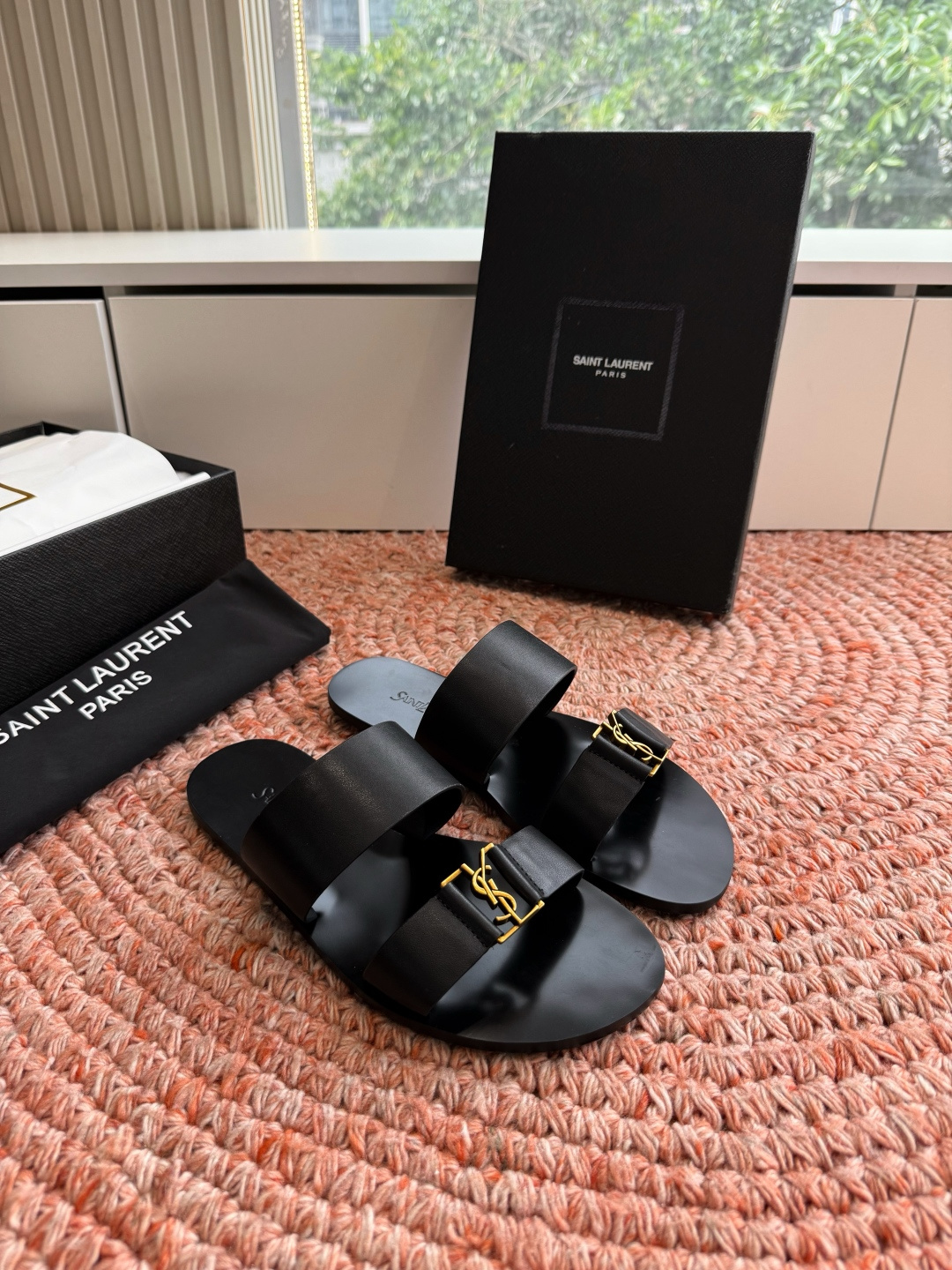 🌾G588顶级品质Saint Laurent / 圣罗兰夹脚拖凉鞋Lee金属钻链条尤物高跟鞋 又是人间圣