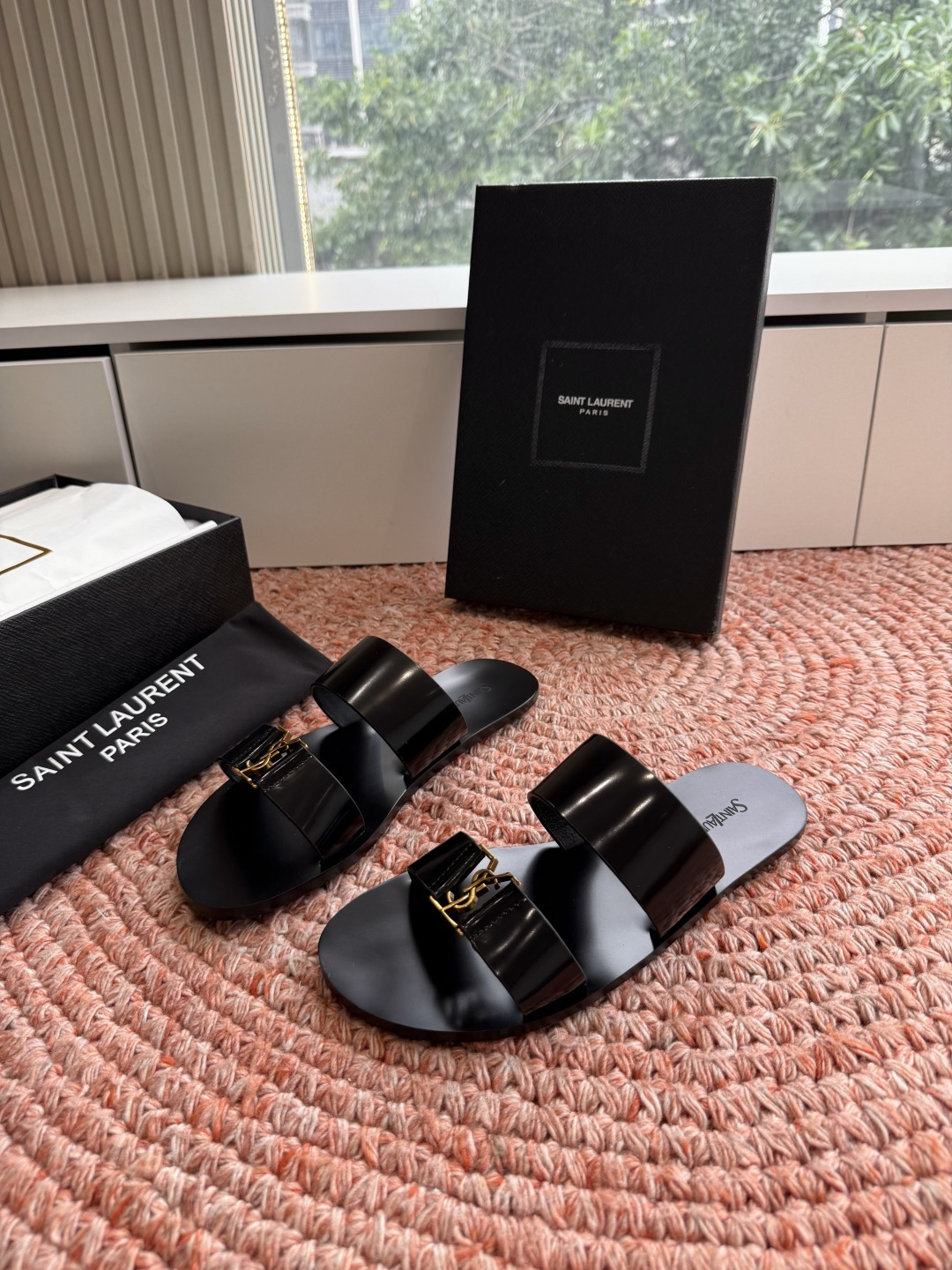 🌾G588顶级品质Saint Laurent / 圣罗兰夹脚拖凉鞋Lee金属钻链条尤物高跟鞋 又是人间圣