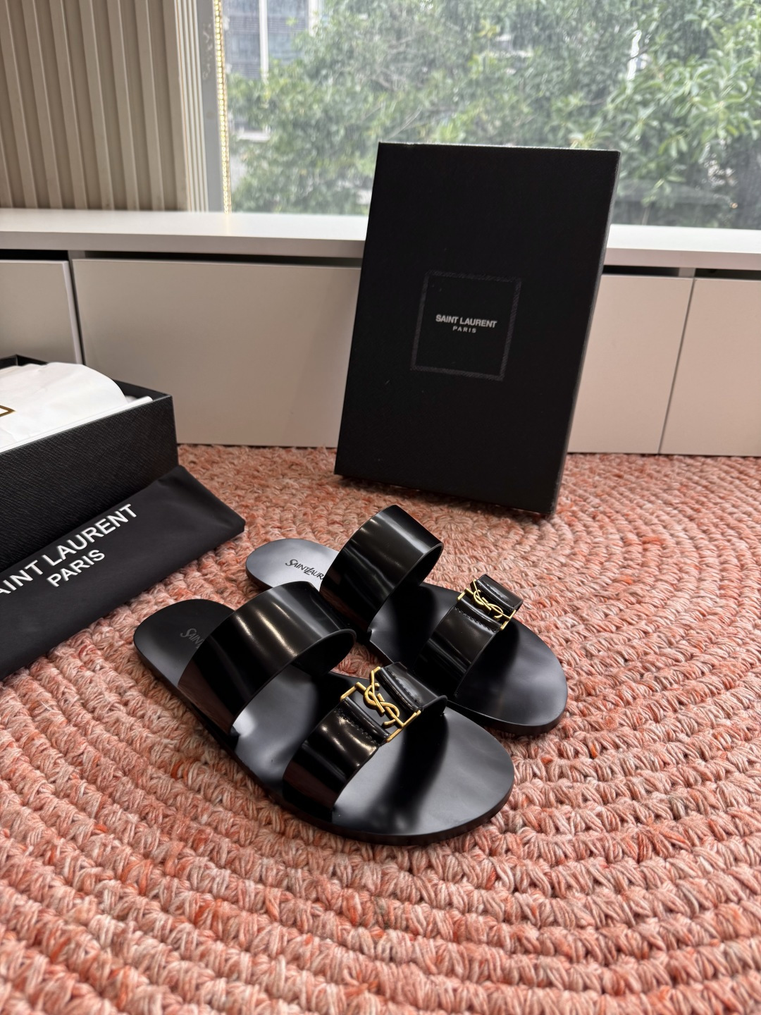 🌾G588顶级品质Saint Laurent / 圣罗兰夹脚拖凉鞋Lee金属钻链条尤物高跟鞋 又是人间圣