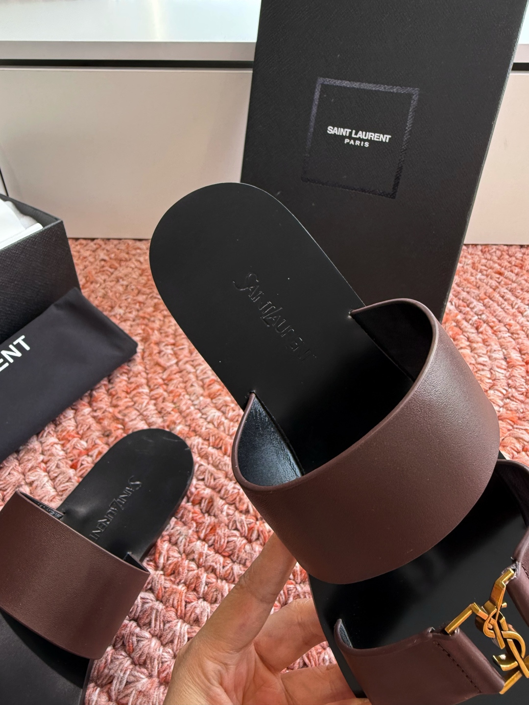 🌾G588顶级品质Saint Laurent / 圣罗兰夹脚拖凉鞋Lee金属钻链条尤物高跟鞋 又是人间圣