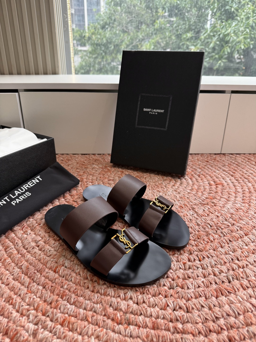 🌾G588顶级品质Saint Laurent / 圣罗兰夹脚拖凉鞋Lee金属钻链条尤物高跟鞋 又是人间圣