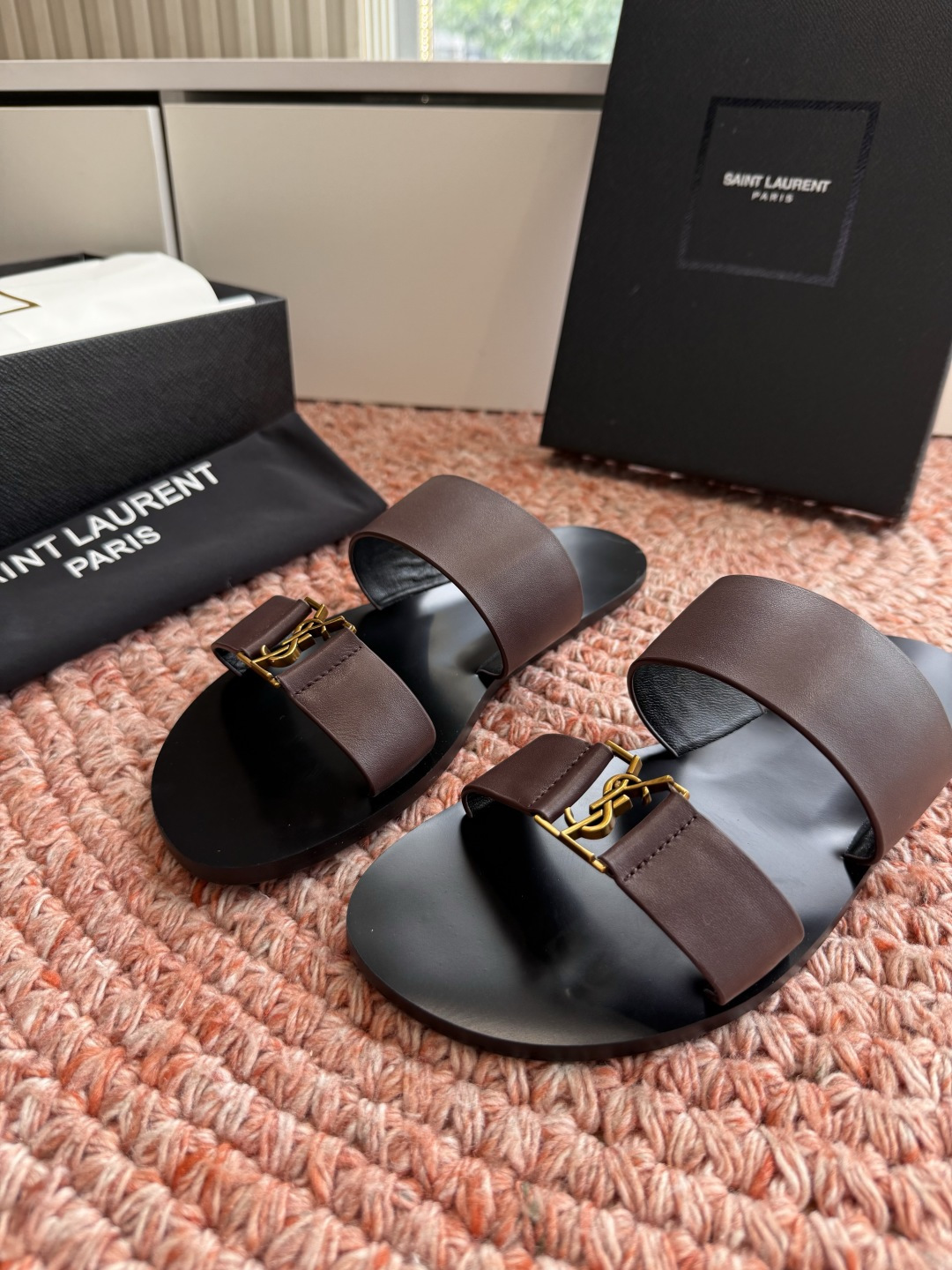 🌾G588顶级品质Saint Laurent / 圣罗兰夹脚拖凉鞋Lee金属钻链条尤物高跟鞋 又是人间圣