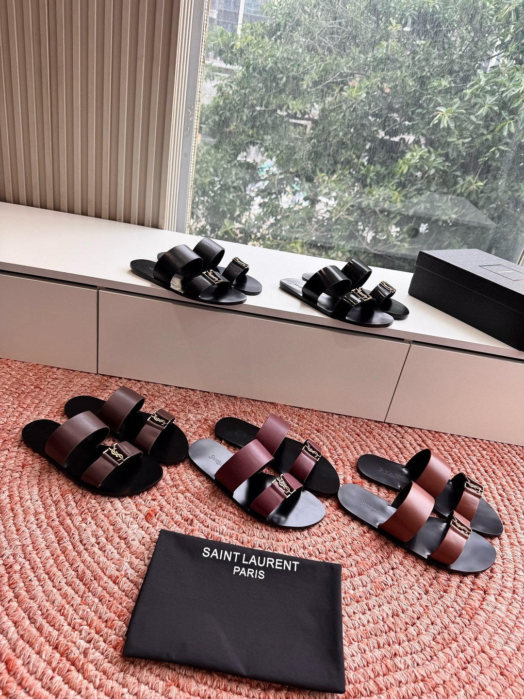 🌾G588顶级品质Saint Laurent / 圣罗兰夹脚拖凉鞋Lee金属钻链条尤物高跟鞋 又是人间圣