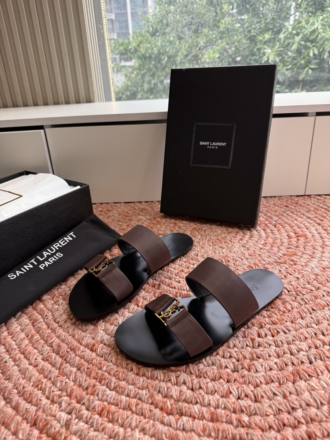 🌾G588顶级品质Saint Laurent / 圣罗兰夹脚拖凉鞋Lee金属钻链条尤物高跟鞋 又是人间圣