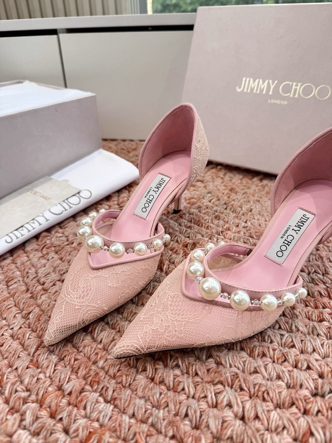🌾G987Jimmy Choo｜吉米周珍珠尖头高跟凉鞋我们家JC一如既往品质优越 低调不失华丽 性感又不