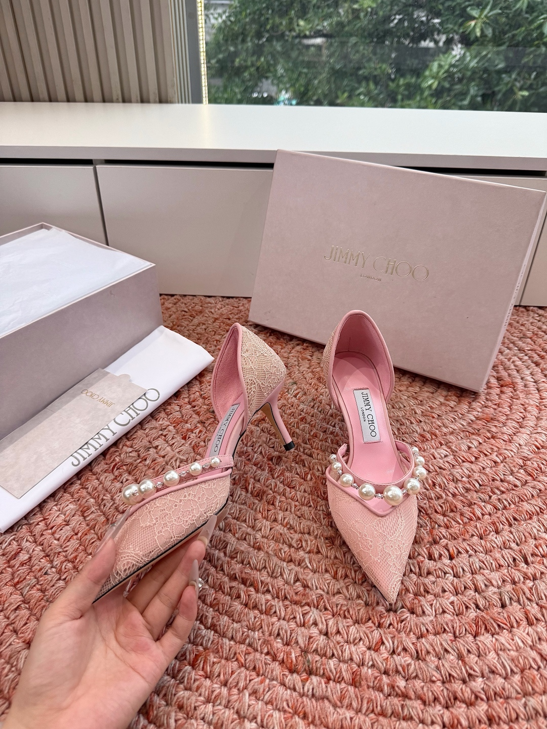🌾G987Jimmy Choo｜吉米周珍珠尖头高跟凉鞋我们家JC一如既往品质优越 低调不失华丽 性感又不