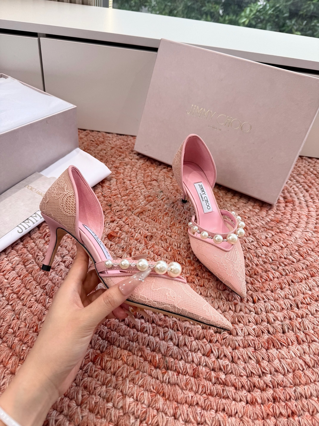 🌾G987Jimmy Choo｜吉米周珍珠尖头高跟凉鞋我们家JC一如既往品质优越 低调不失华丽 性感又不