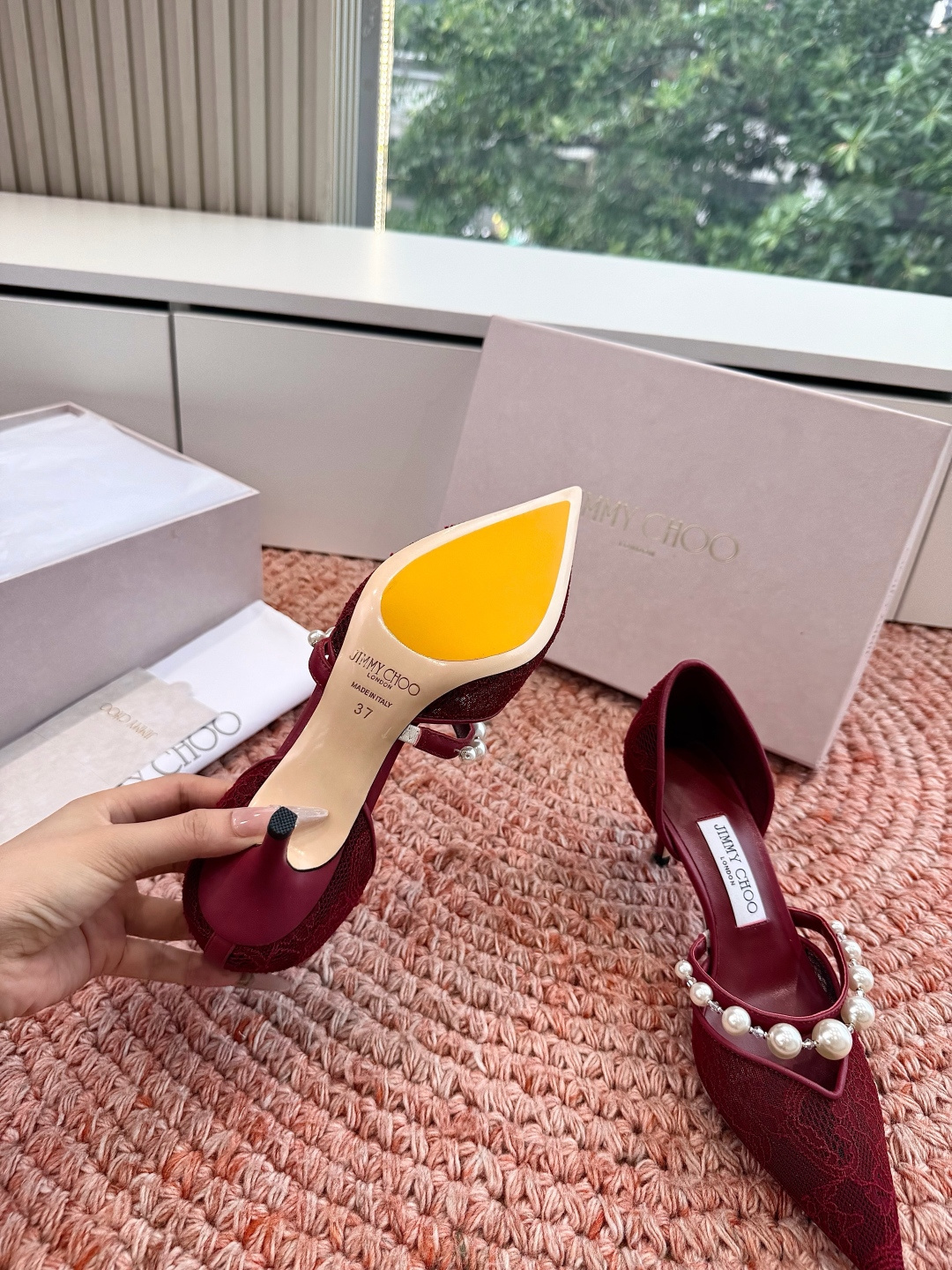 🌾G987Jimmy Choo｜吉米周珍珠尖头高跟凉鞋我们家JC一如既往品质优越 低调不失华丽 性感又不