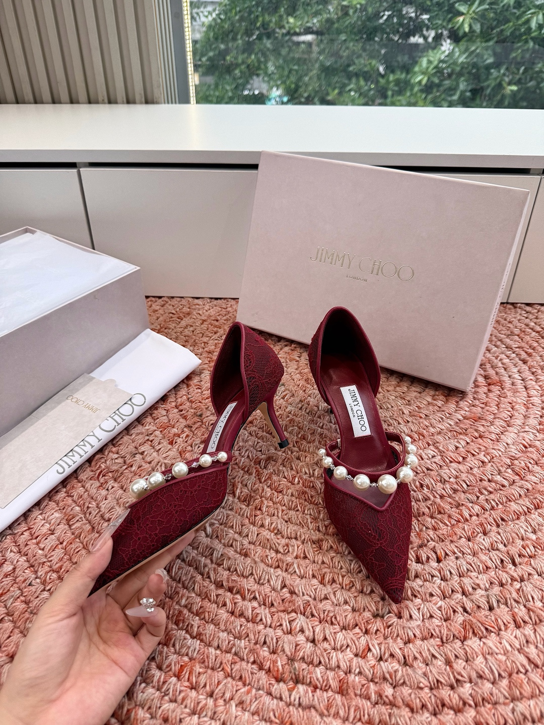 🌾G987Jimmy Choo｜吉米周珍珠尖头高跟凉鞋我们家JC一如既往品质优越 低调不失华丽 性感又不