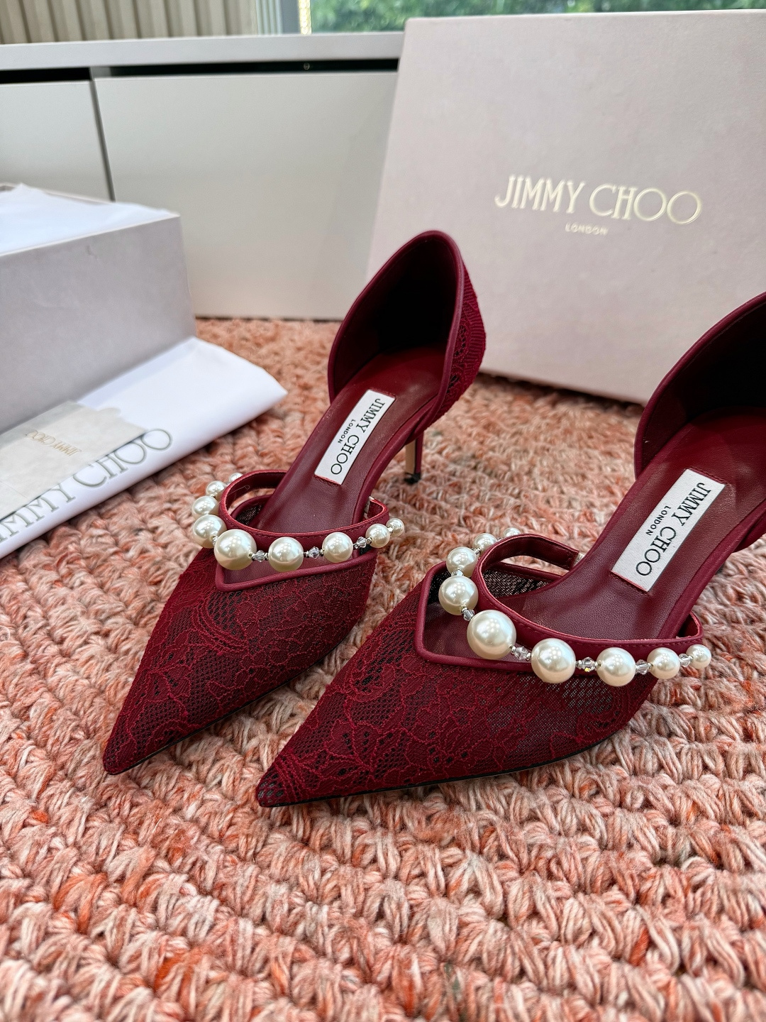 🌾G987Jimmy Choo｜吉米周珍珠尖头高跟凉鞋我们家JC一如既往品质优越 低调不失华丽 性感又不