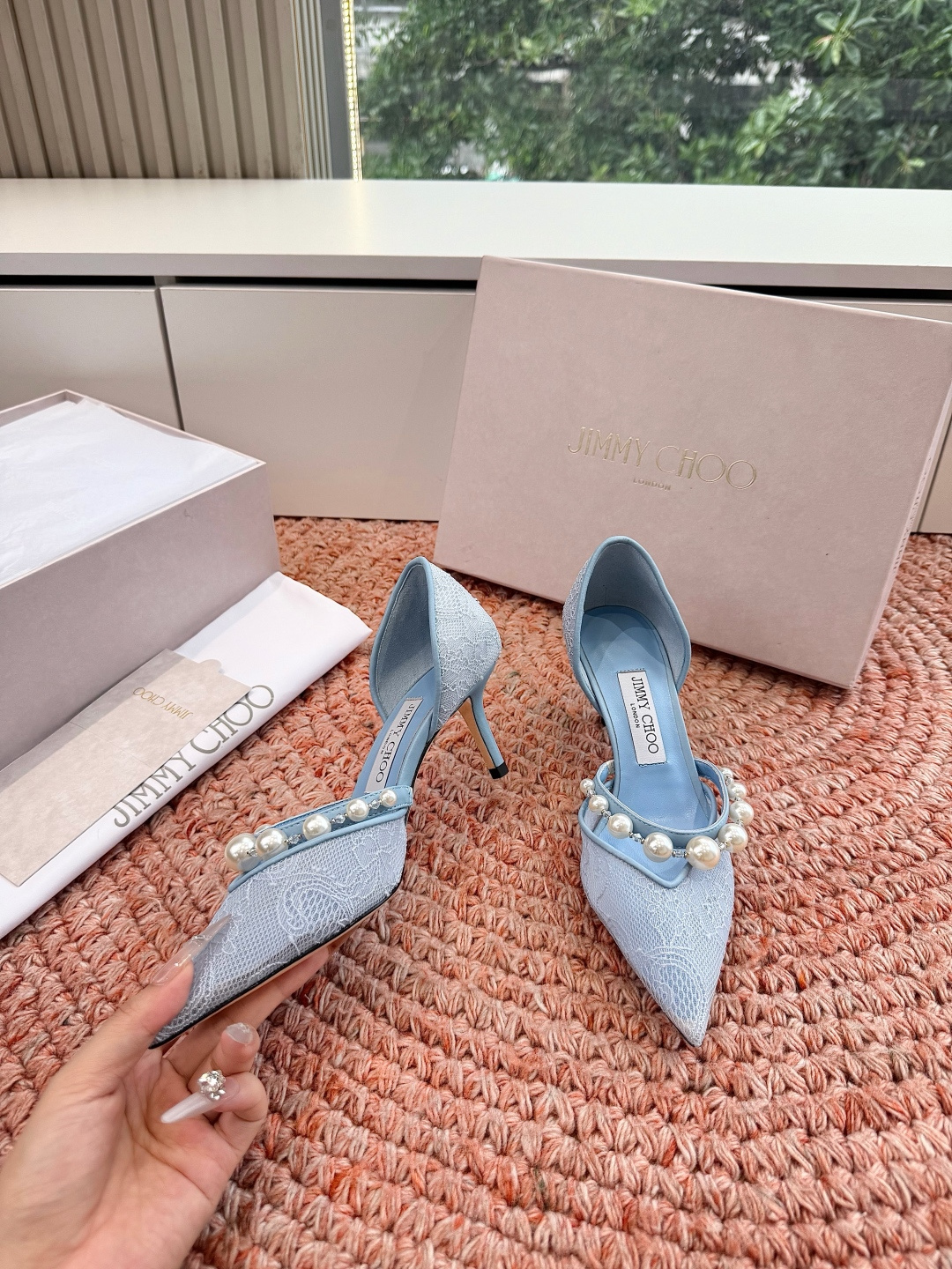 🌾G987Jimmy Choo｜吉米周珍珠尖头高跟凉鞋我们家JC一如既往品质优越 低调不失华丽 性感又不