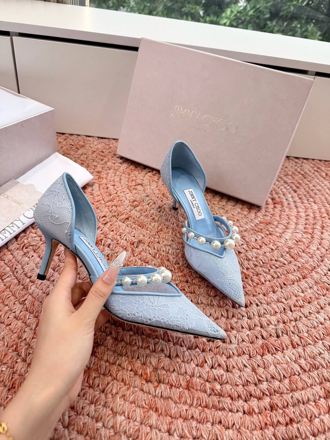 🌾G987Jimmy Choo｜吉米周珍珠尖头高跟凉鞋我们家JC一如既往品质优越 低调不失华丽 性感又不