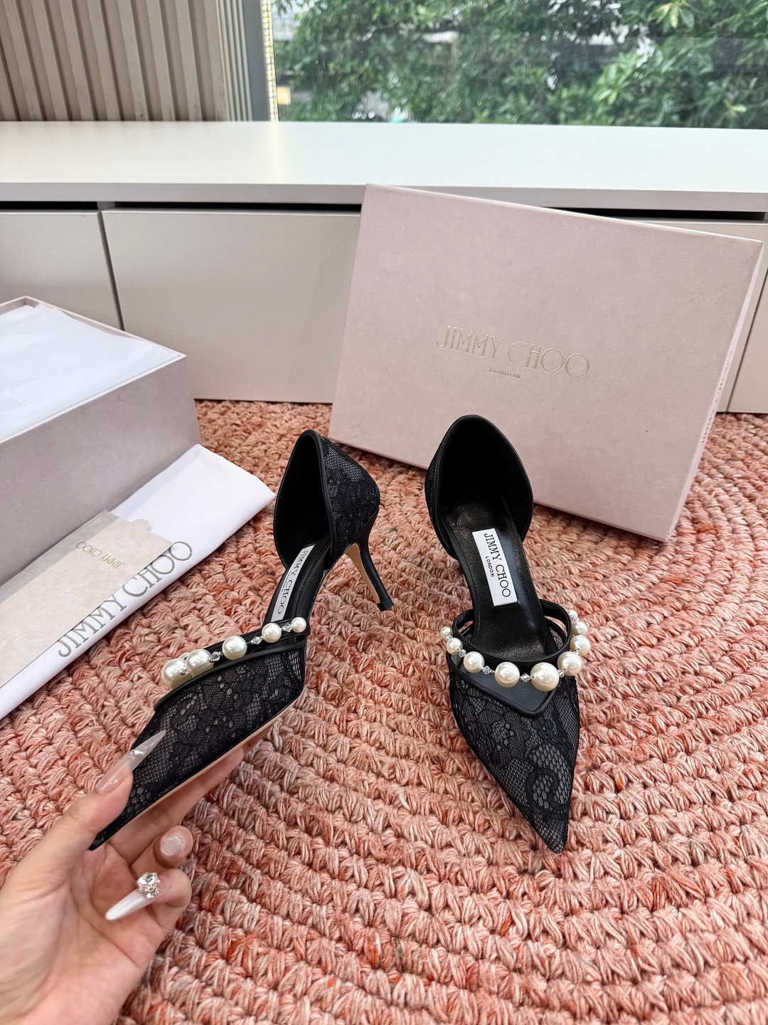 🌾G987Jimmy Choo｜吉米周珍珠尖头高跟凉鞋我们家JC一如既往品质优越 低调不失华丽 性感又不