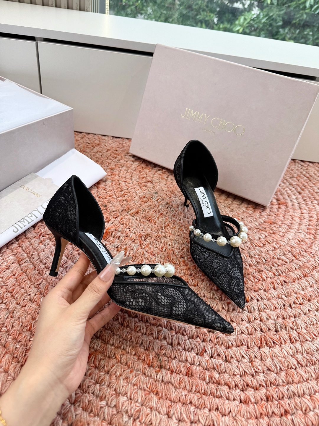 🌾G987Jimmy Choo｜吉米周珍珠尖头高跟凉鞋我们家JC一如既往品质优越 低调不失华丽 性感又不