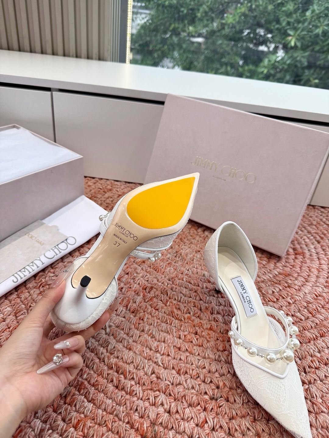 🌾G987Jimmy Choo｜吉米周珍珠尖头高跟凉鞋我们家JC一如既往品质优越 低调不失华丽 性感又不
