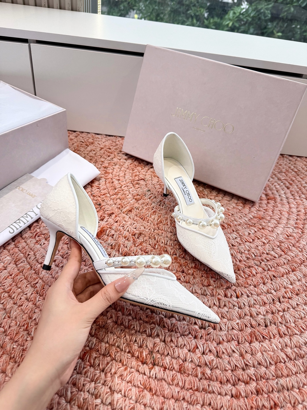 🌾G987Jimmy Choo｜吉米周珍珠尖头高跟凉鞋我们家JC一如既往品质优越 低调不失华丽 性感又不