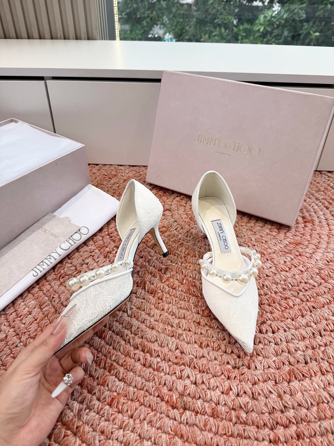 🌾G987Jimmy Choo｜吉米周珍珠尖头高跟凉鞋我们家JC一如既往品质优越 低调不失华丽 性感又不
