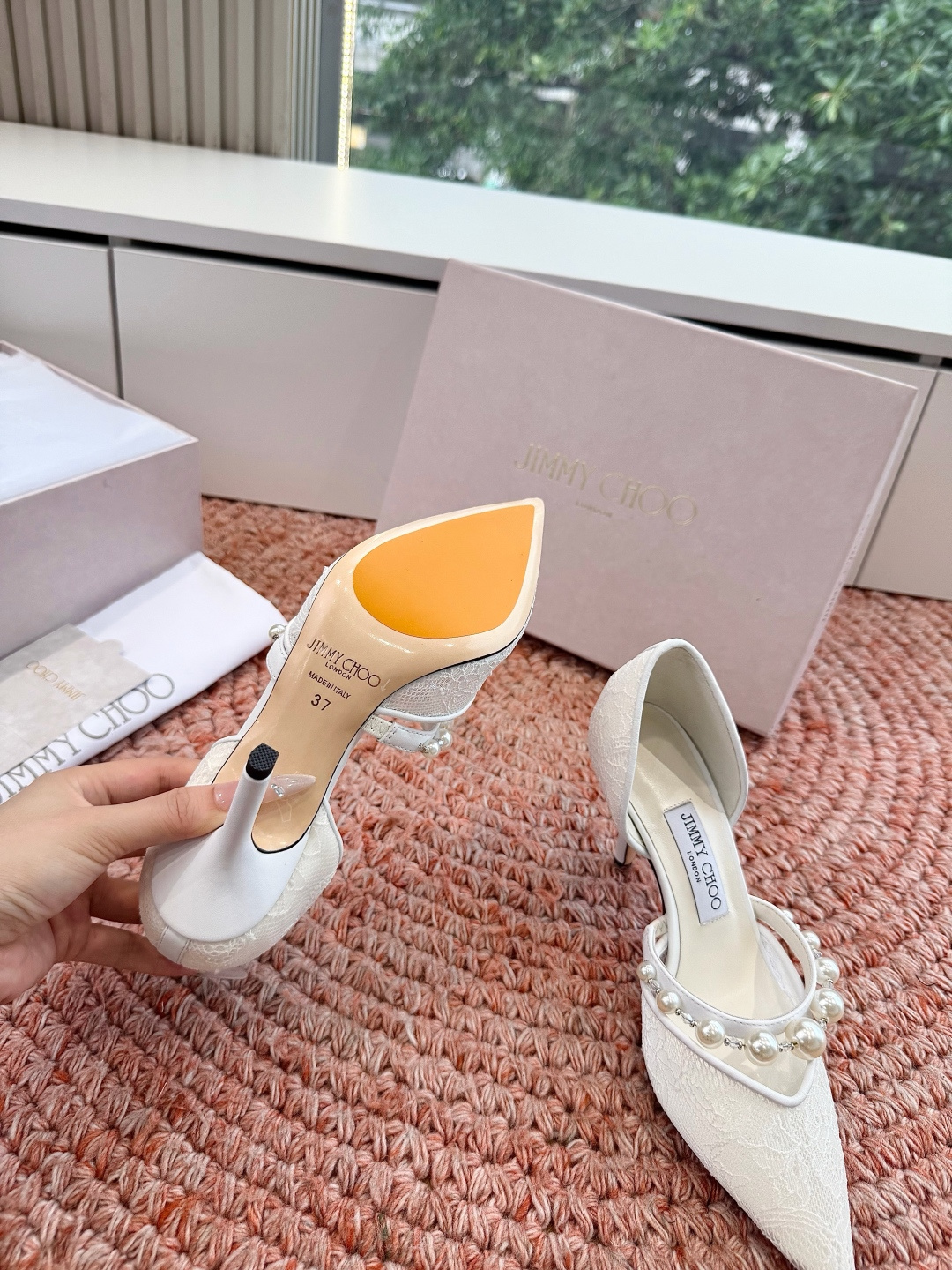 🌾G987Jimmy Choo｜吉米周珍珠尖头高跟凉鞋我们家JC一如既往品质优越 低调不失华丽 性感又不