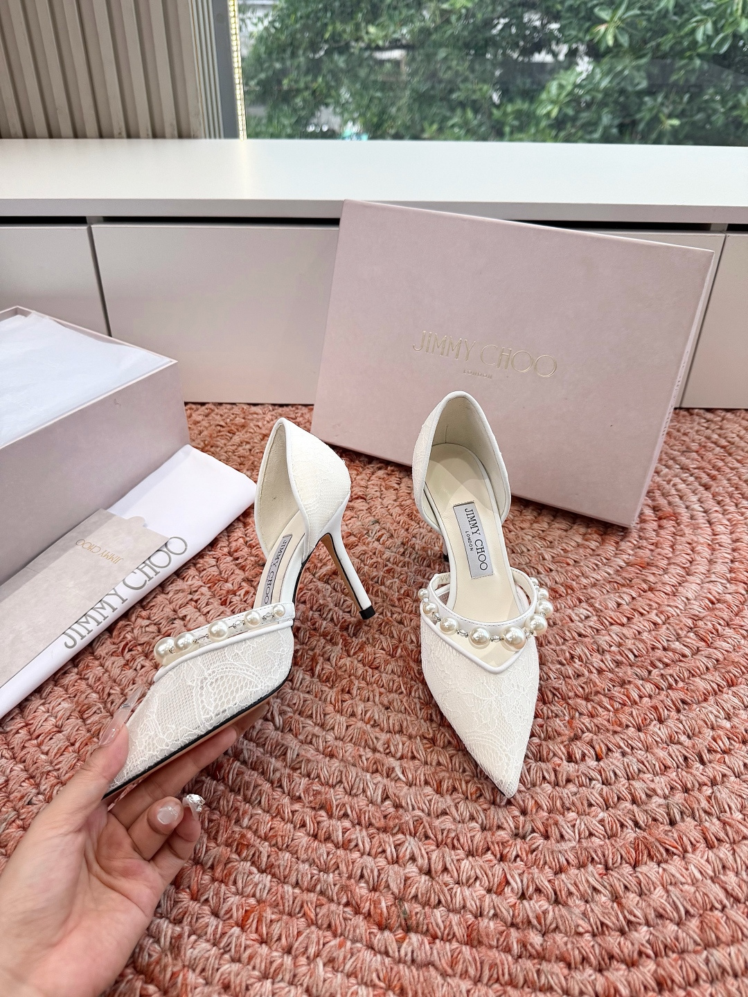 🌾G987Jimmy Choo｜吉米周珍珠尖头高跟凉鞋我们家JC一如既往品质优越 低调不失华丽 性感又不