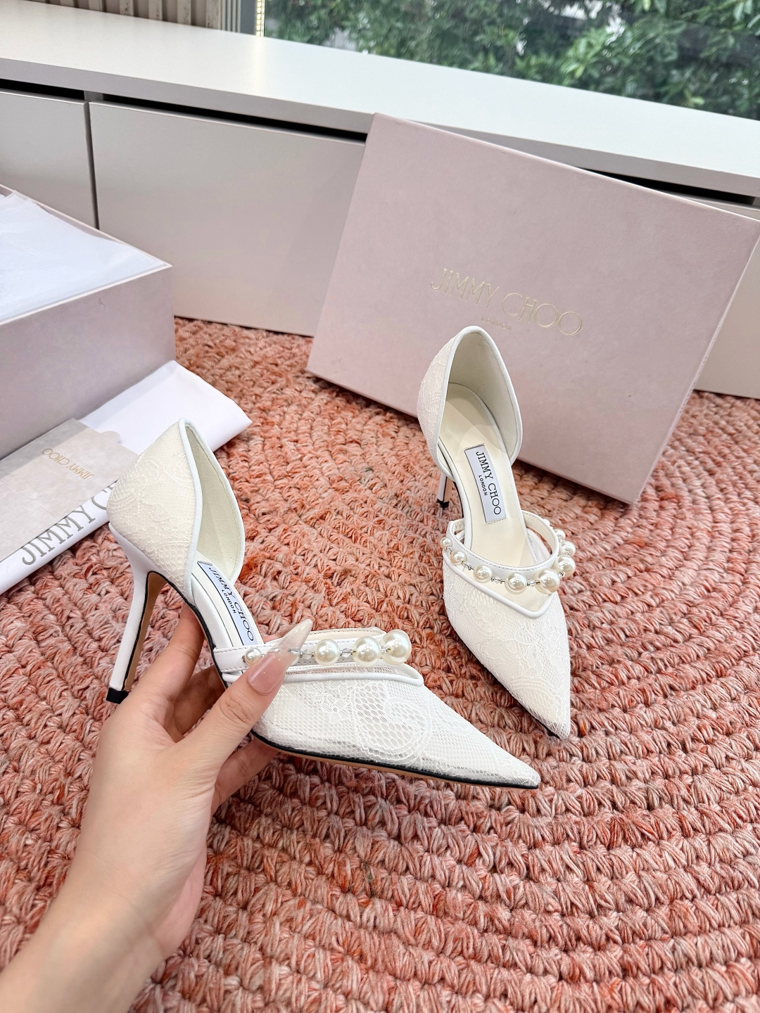 🌾G987Jimmy Choo｜吉米周珍珠尖头高跟凉鞋我们家JC一如既往品质优越 低调不失华丽 性感又不