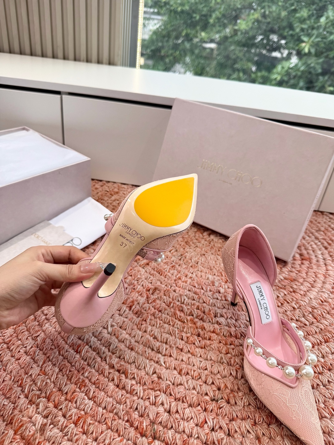 🌾G987Jimmy Choo｜吉米周珍珠尖头高跟凉鞋我们家JC一如既往品质优越 低调不失华丽 性感又不