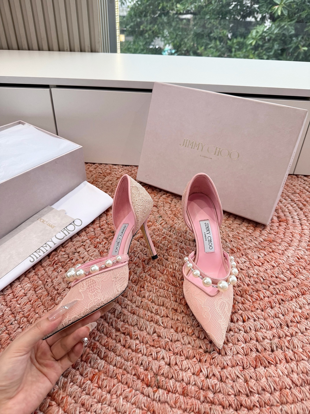 🌾G987Jimmy Choo｜吉米周珍珠尖头高跟凉鞋我们家JC一如既往品质优越 低调不失华丽 性感又不