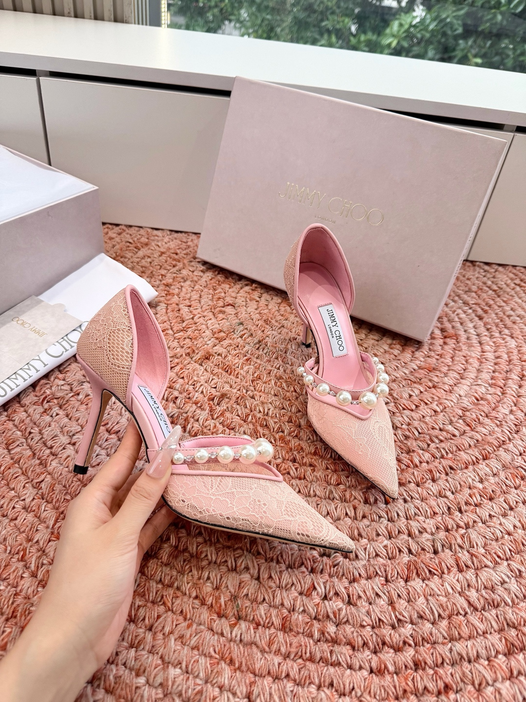 🌾G987Jimmy Choo｜吉米周珍珠尖头高跟凉鞋我们家JC一如既往品质优越 低调不失华丽 性感又不
