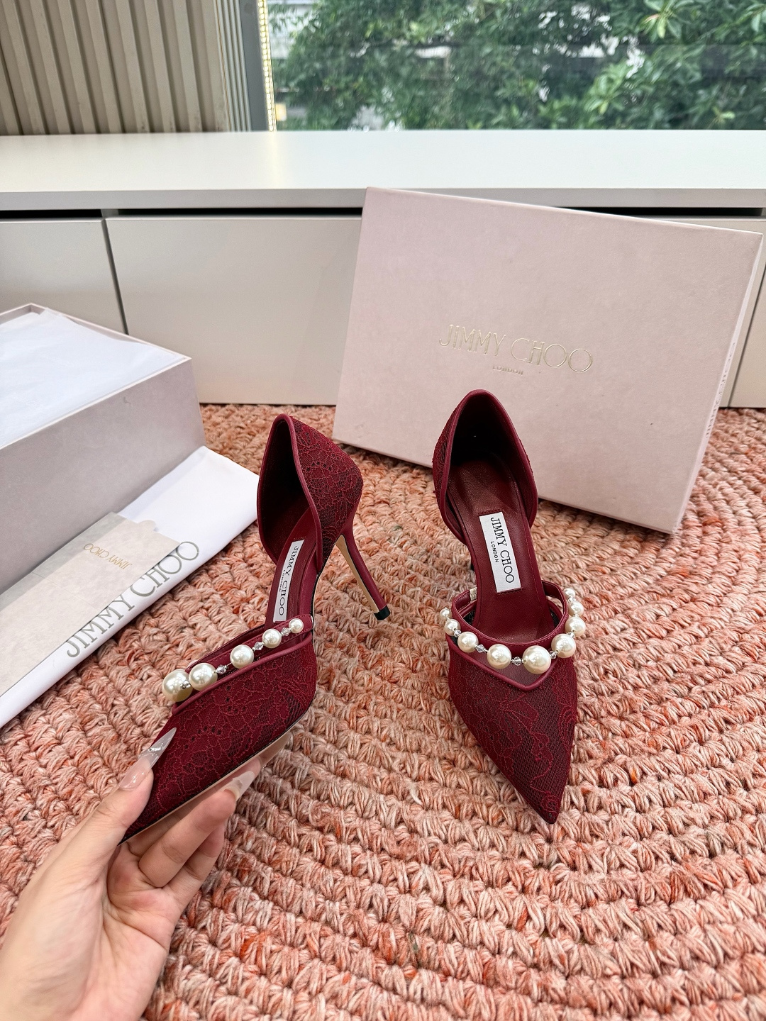 🌾G987Jimmy Choo｜吉米周珍珠尖头高跟凉鞋我们家JC一如既往品质优越 低调不失华丽 性感又不