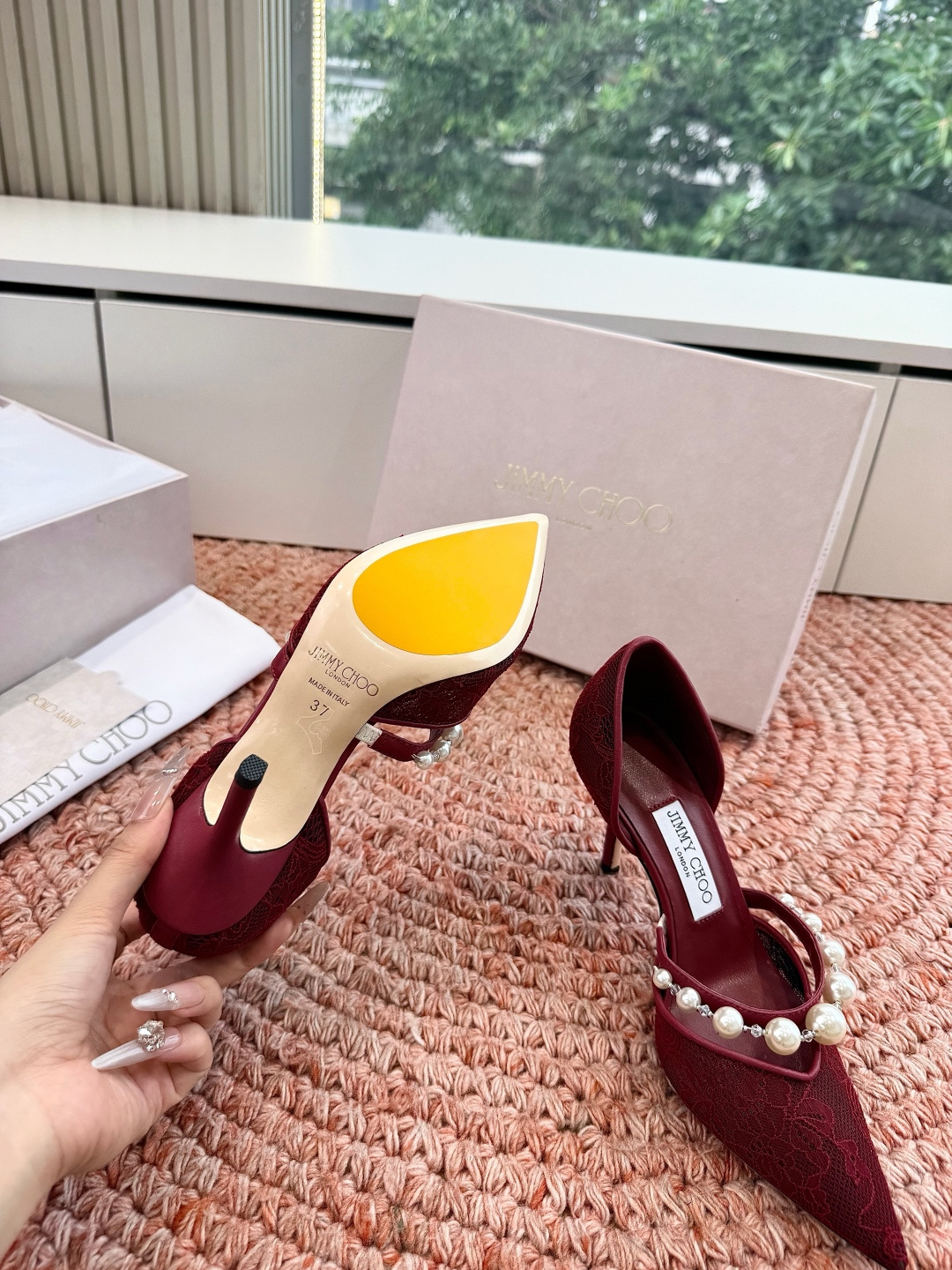 🌾G987Jimmy Choo｜吉米周珍珠尖头高跟凉鞋我们家JC一如既往品质优越 低调不失华丽 性感又不