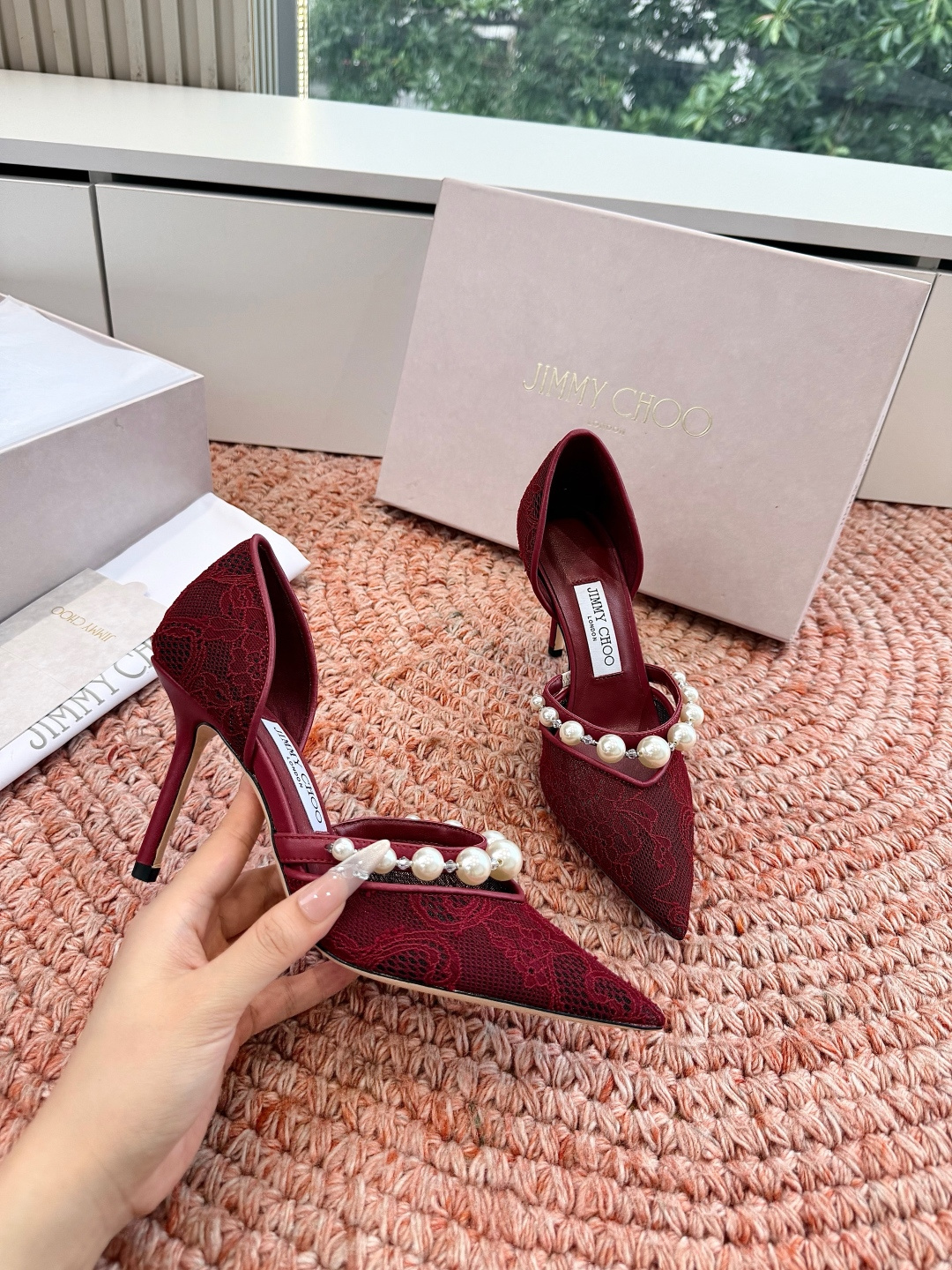 🌾G987Jimmy Choo｜吉米周珍珠尖头高跟凉鞋我们家JC一如既往品质优越 低调不失华丽 性感又不
