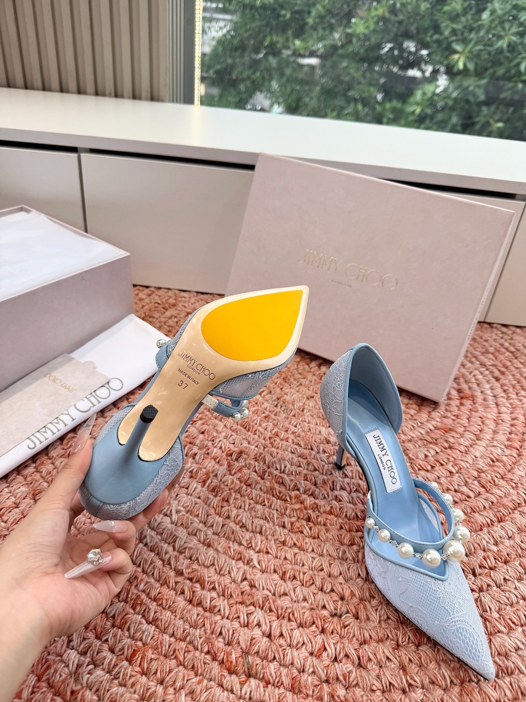 🌾G987Jimmy Choo｜吉米周珍珠尖头高跟凉鞋我们家JC一如既往品质优越 低调不失华丽 性感又不
